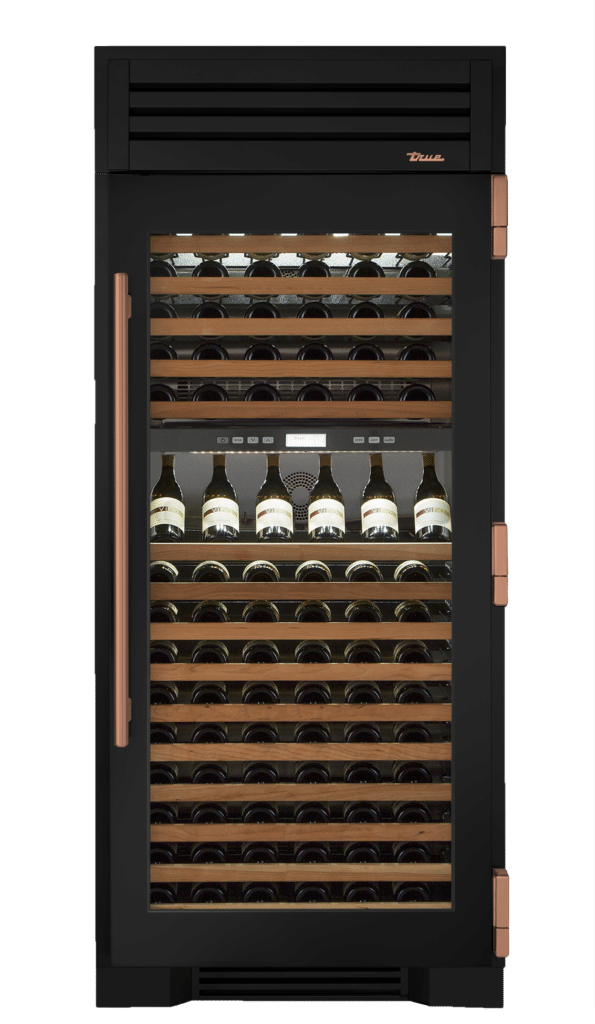 Wine Column, Right Hinged, Matte Black, Copper Hardware TR36DZWRSGC027H03