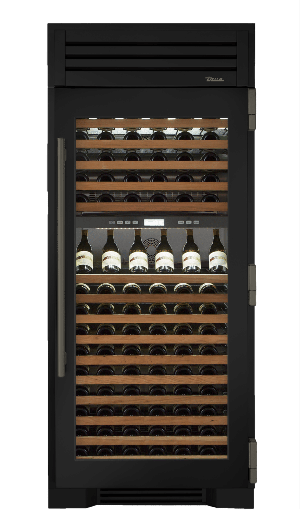 Wine Column, Right Hinged, Matte Black, Pewter Hardware TR36DZWRSGC027H05