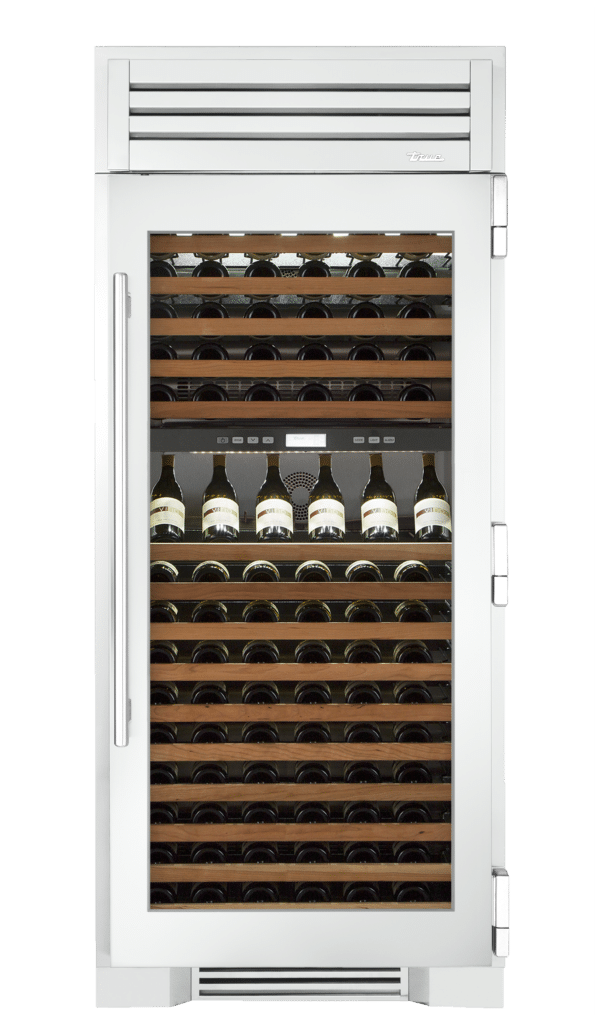 Wine Column, Right Hinged, Matte White, Chrome Hardware TR36DZWRSGC030H02