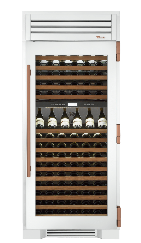 Wine Column, Right Hinged, Matte White, Copper Hardware TR36DZWRSGC030H03