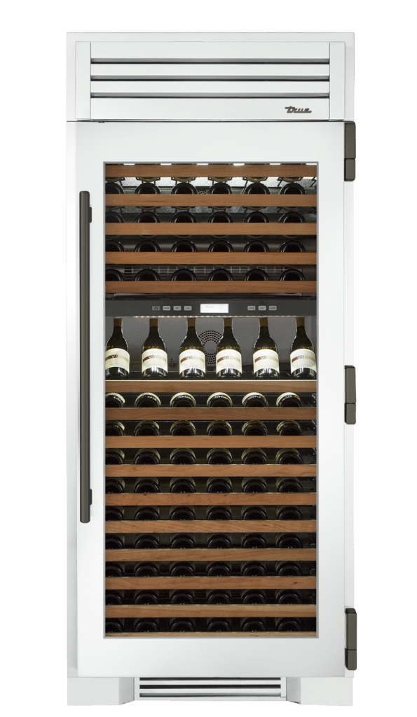 Wine Column, Right Hinged, Matte White, Pewter Hardware TR36DZWRSGC030H05