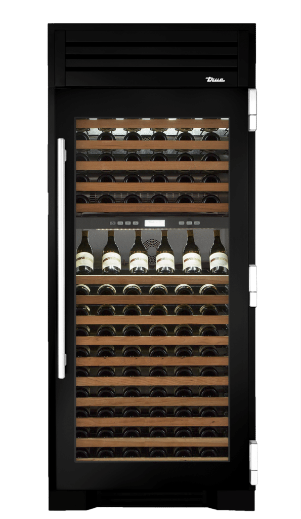 Wine Column, Right Hinged, Gloss Black, Chrome Hardware TR36DZWRSGC044H02