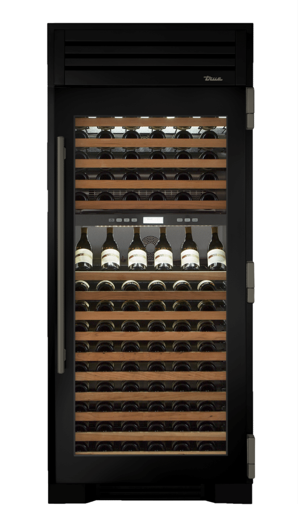 Wine Column, Right Hinged, Gloss Black, Pewter Hardware TR36DZWRSGC044H05