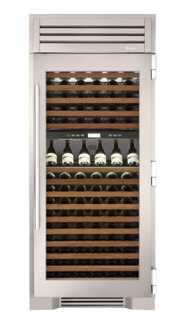 Wine Column, Right Hinged, Antique White, Chrome Hardware TR36DZWRSGC050H02