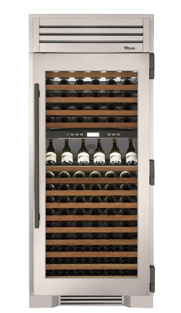 Wine Column, Right Hinged, Antique White, Pewter Hardware TR36DZWRSGC050H05