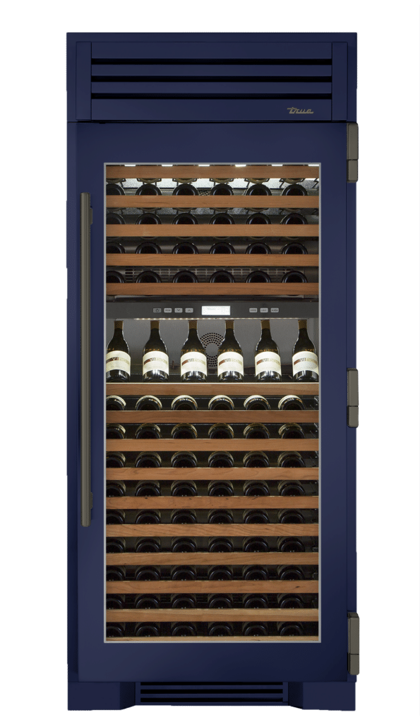 Wine Column, Right Hinged, Cobalt, Pewter Hardware TR36DZWRSGC078H05