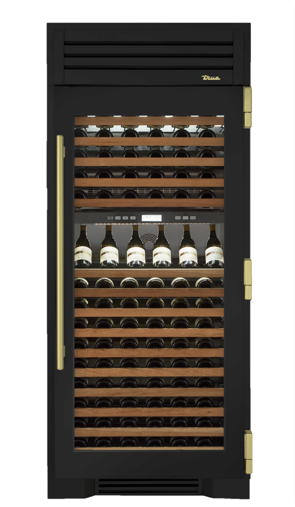 Wine Column, Right Hinged, Ultra Matte Black, Brass Hardware TR36DZWRSGC085H01