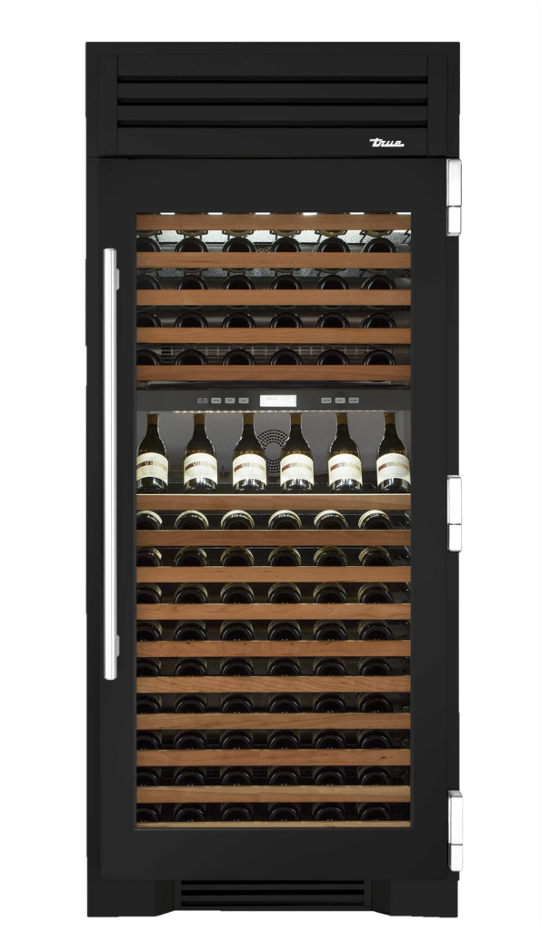 Wine Column, Right Hinged, Ultra Matte Black, Chrome Hardware TR36DZWRSGC085H02