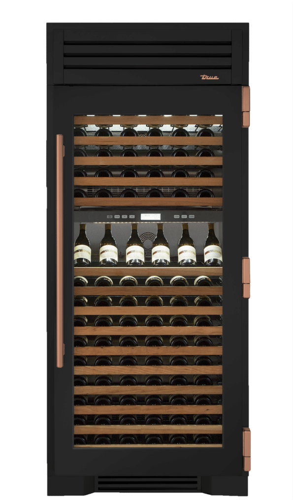 Wine Column, Right Hinged, Ultra Matte Black, Copper Hardware TR36DZWRSGC085H03