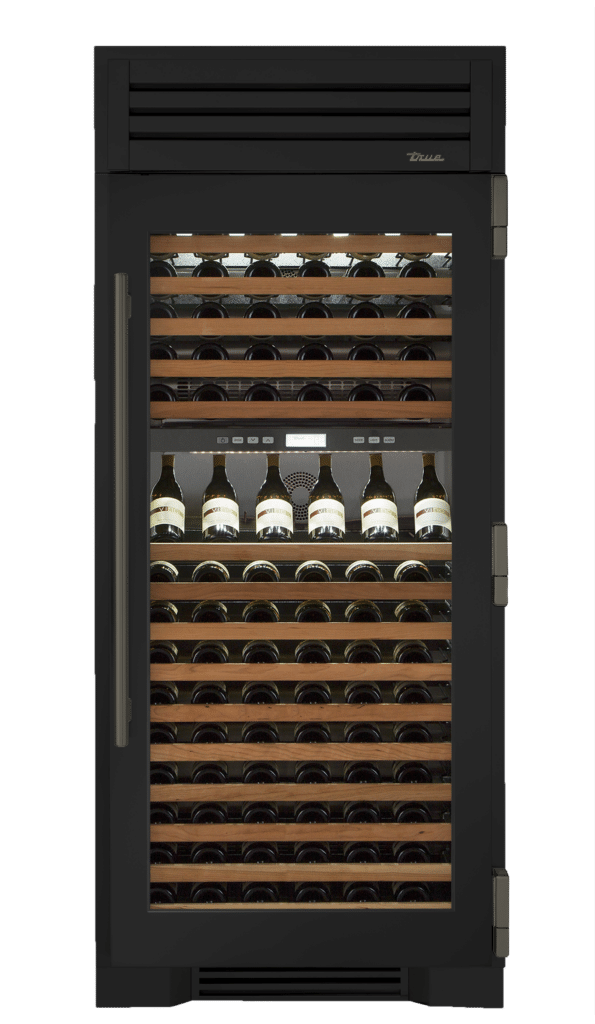 Wine Column, Right Hinged, Ultra Matte Black, Pewter Hardware TR36DZWRSGC085H05