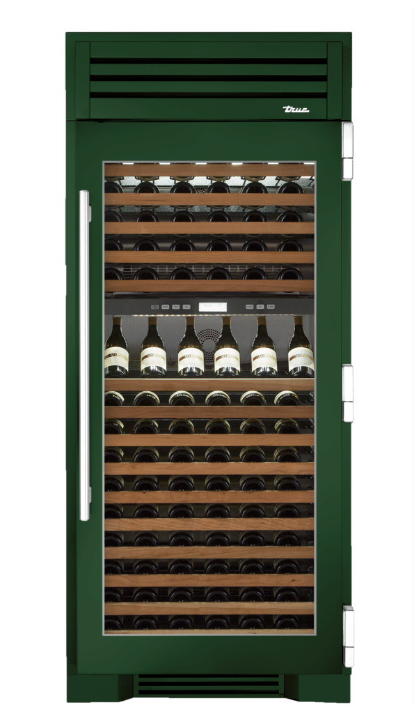 Wine Column, Right Hinged, Emerald, Chrome Hardware TR36DZWRSGC086H02