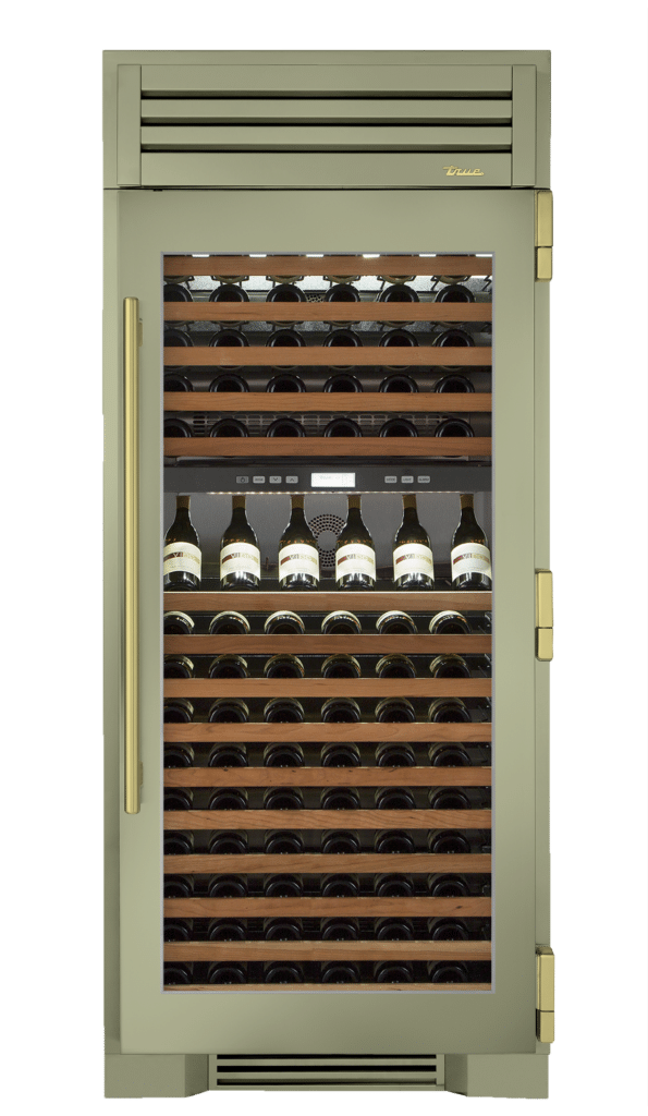 Wine Column, Right Hinged, Sage, Brass Hardware TR36DZWRSGC129H01