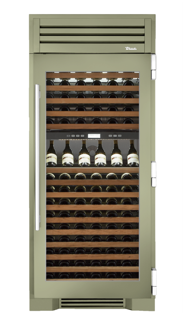 Wine Column, Right Hinged, Sage, Chrome Hardware TR36DZWRSGC129H02