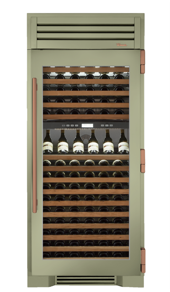 Wine Column, Right Hinged, Sage, Copper Hardware TR36DZWRSGC129H03