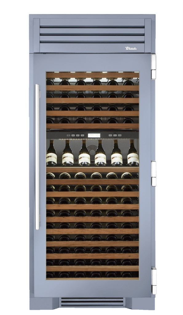 Wine Column, Right Hinged, Bluestone, Chrome Hardware TR36DZWRSGC152H02
