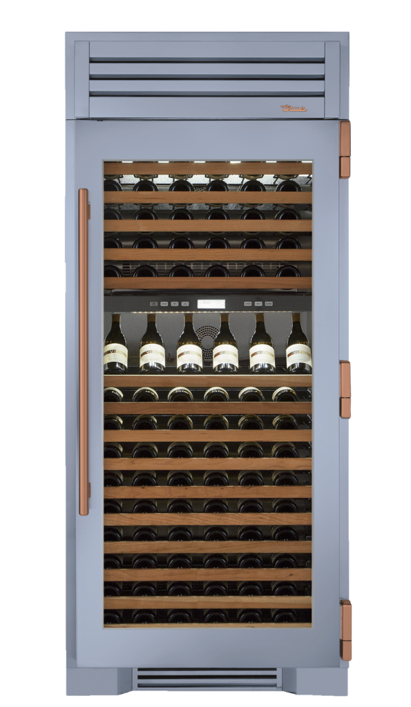 Wine Column, Right Hinged, Bluestone, Copper Hardware TR36DZWRSGC152H03