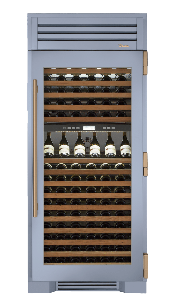 Wine Column, Right Hinged, Bluestone, Gold Hardware TR36DZWRSGC152H08