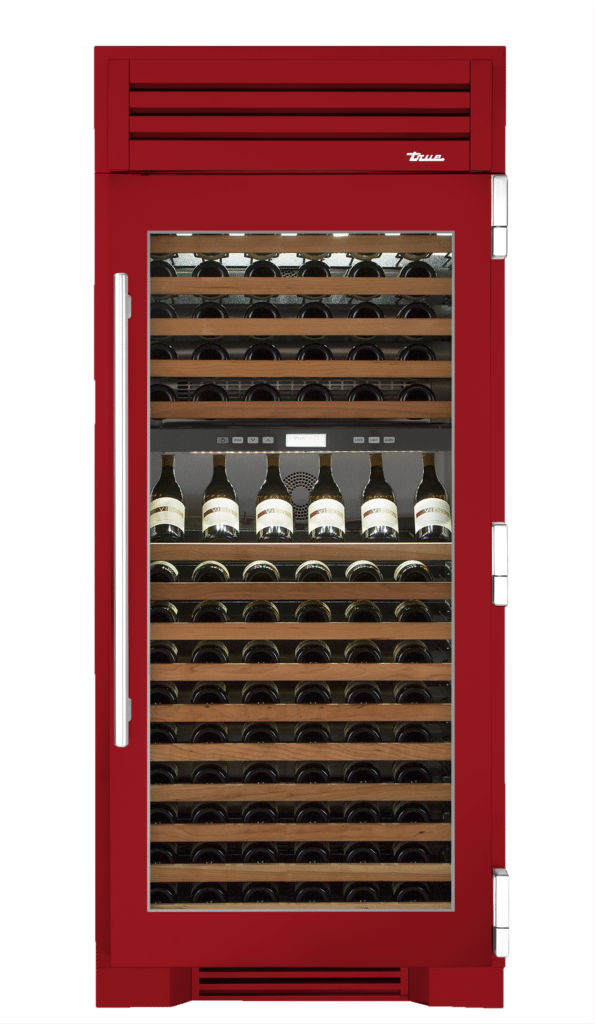 Wine Column, Right Hinged, Crimson, Chrome Hardware TR36DZWRSGC193H02