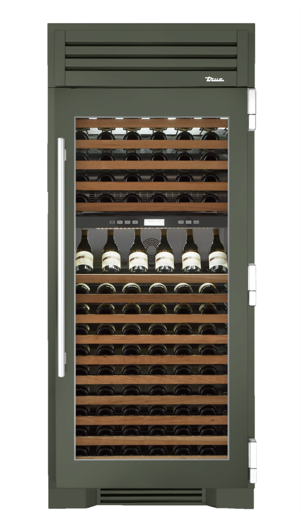 Wine Column, Right Hinged, Olive, Chrome Hardware TR36DZWRSGC238H02