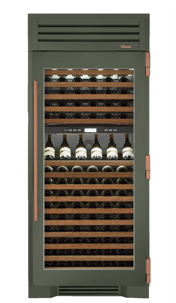 Wine Column, Right Hinged, Olive, Copper Hardware TR36DZWRSGC238H03