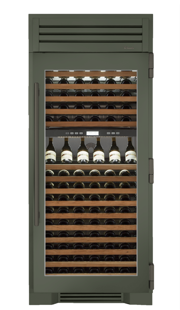 Wine Column, Right Hinged, Olive, Pewter Hardware TR36DZWRSGC238H05