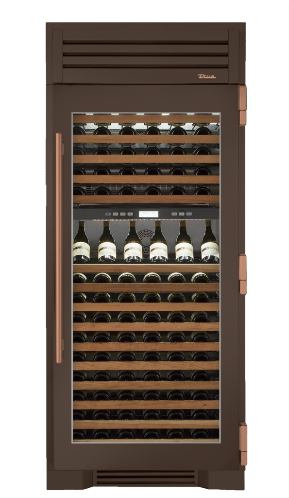 Wine Column, Right Hinged, Espresso, Copper Hardware TR36DZWRSGC305H03