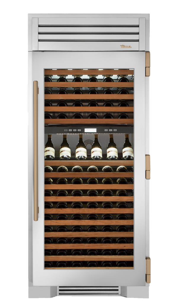 Wine Column, Right Hinged, Color Match, Gold Hardware TR36DZWRSGCXXXH08