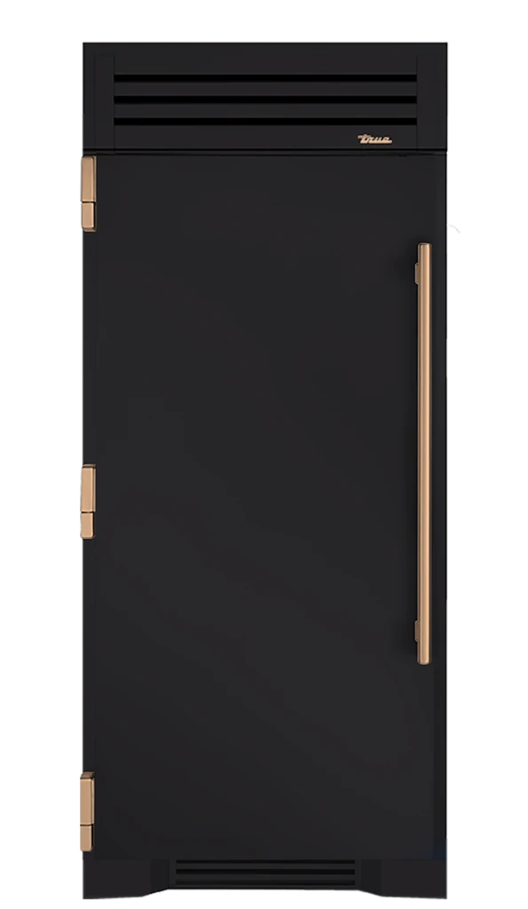 Freezer Column, Left Hinged, Matte Black, Gold Hardware TR36FRZLSSIMC027H08