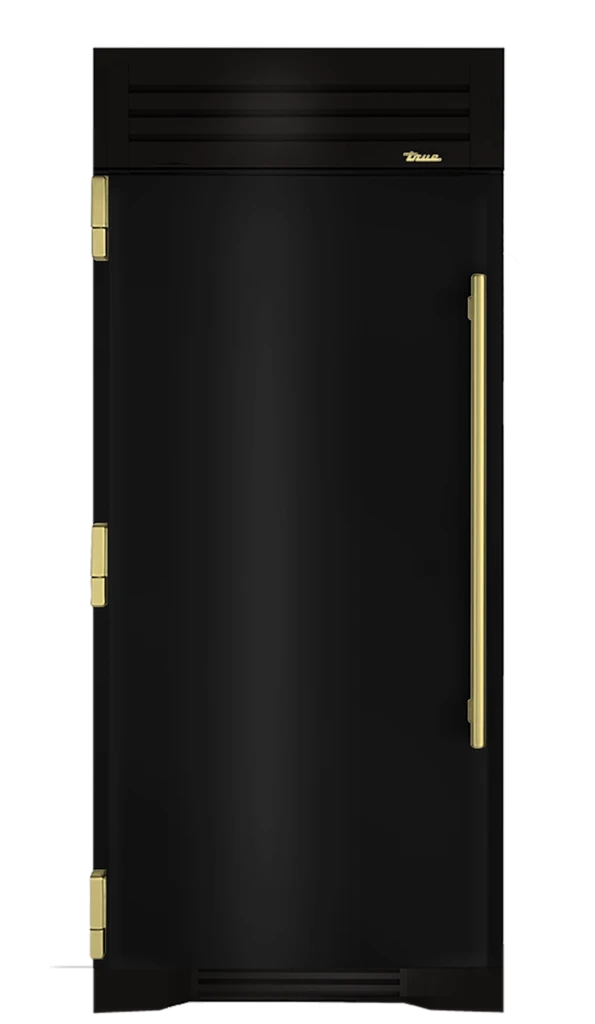 Freezer Column, Left Hinged, Gloss Black, Brass Hardware TR36FRZLSSIMC044H01