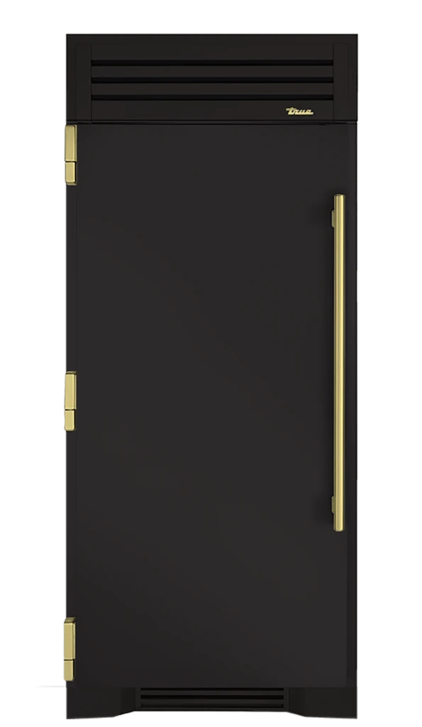 Freezer Column, Left Hinged, Ultra Matte Black, Brass Hardware TR36FRZLSSIMC085H01