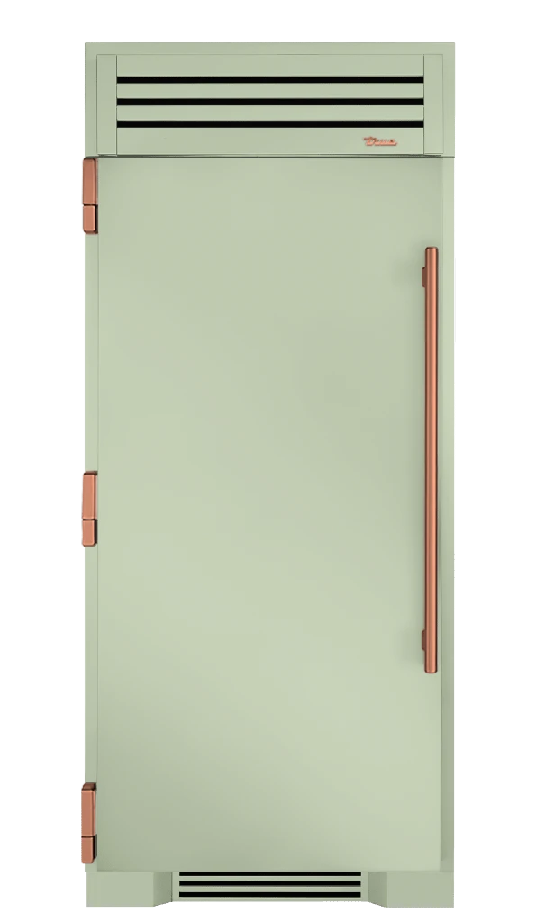 Freezer Column, Left Hinged, Sage, Copper Hardware TR36FRZLSSIMC129H03