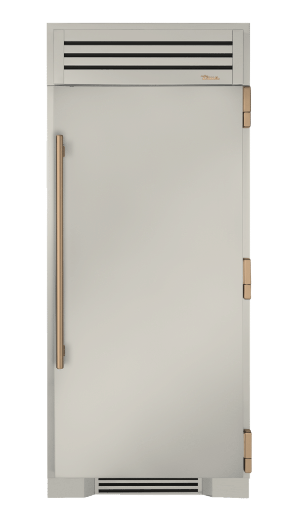Freezer Column, Right Hinged, Antique White, Gold Hardware TR36FRZRSSC050H08