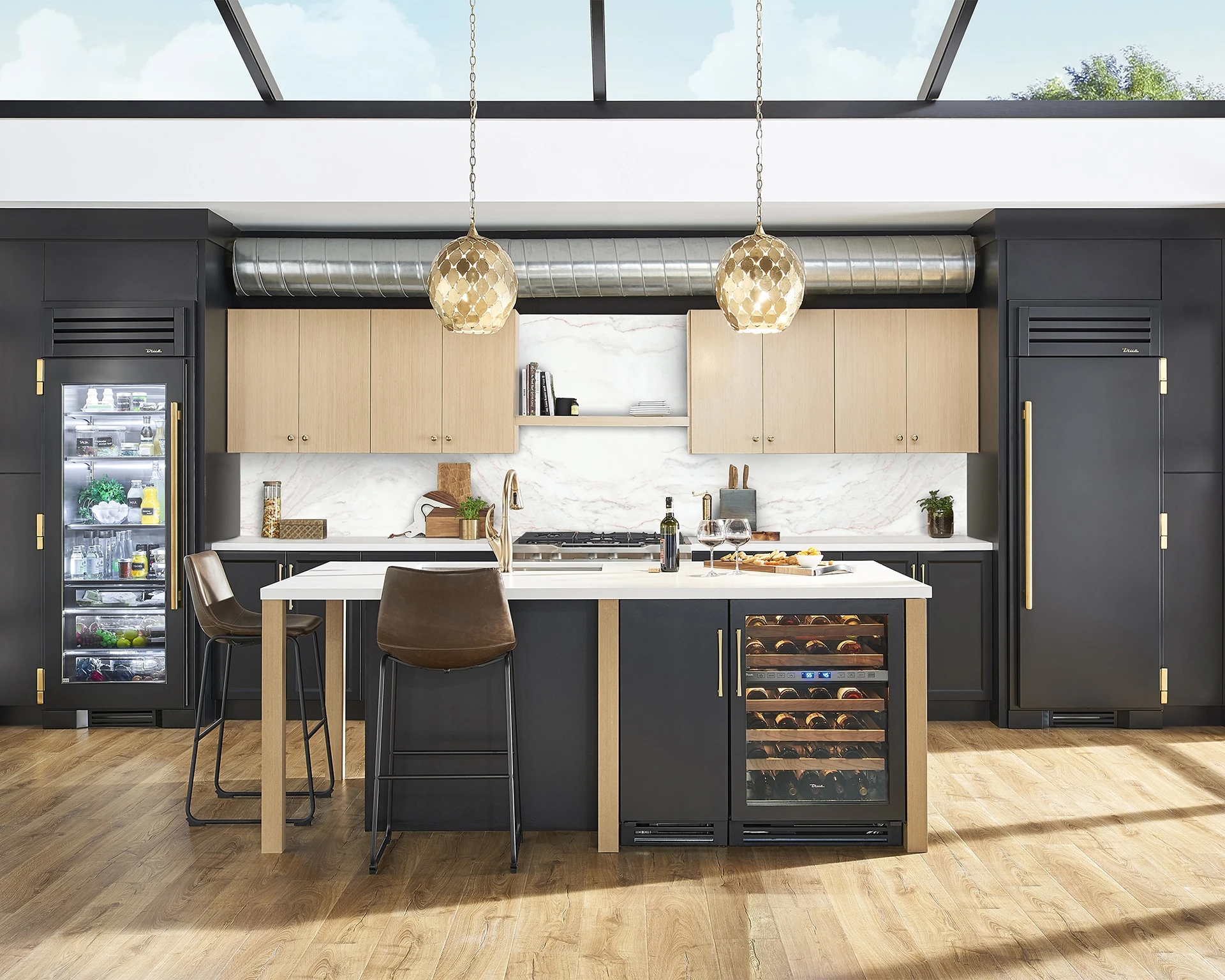 Freezer Column, Right Hinged, Ultra Matte Black, Copper Hardware TR36FRZRSSC085H03