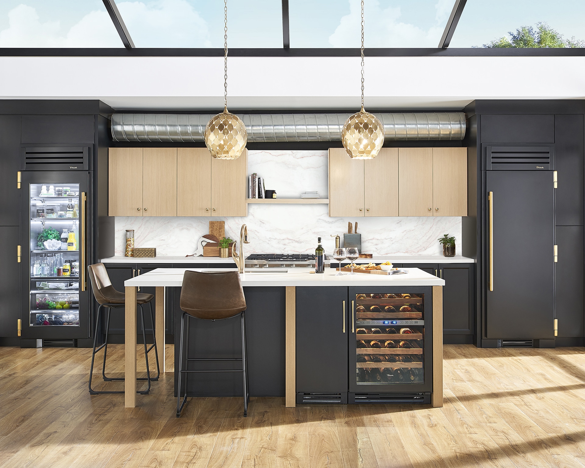 Freezer Column, Right Hinged, Espresso, Copper Hardware TR36FRZRSSC305H03