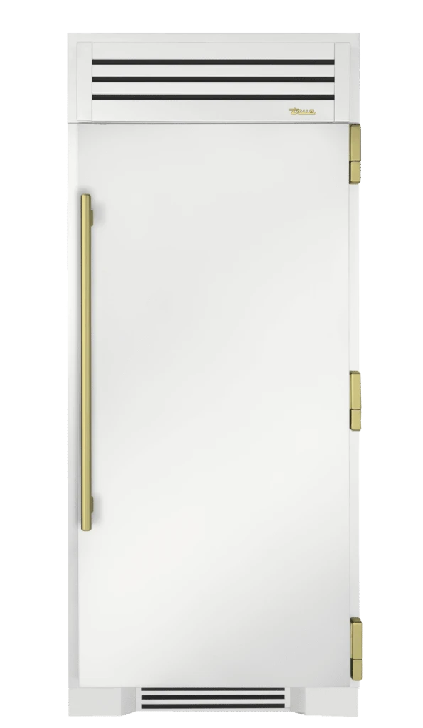 Freezer Column, Right Hinged, Matte White, Brass Hardware TR36FRZRSSIMC030H01