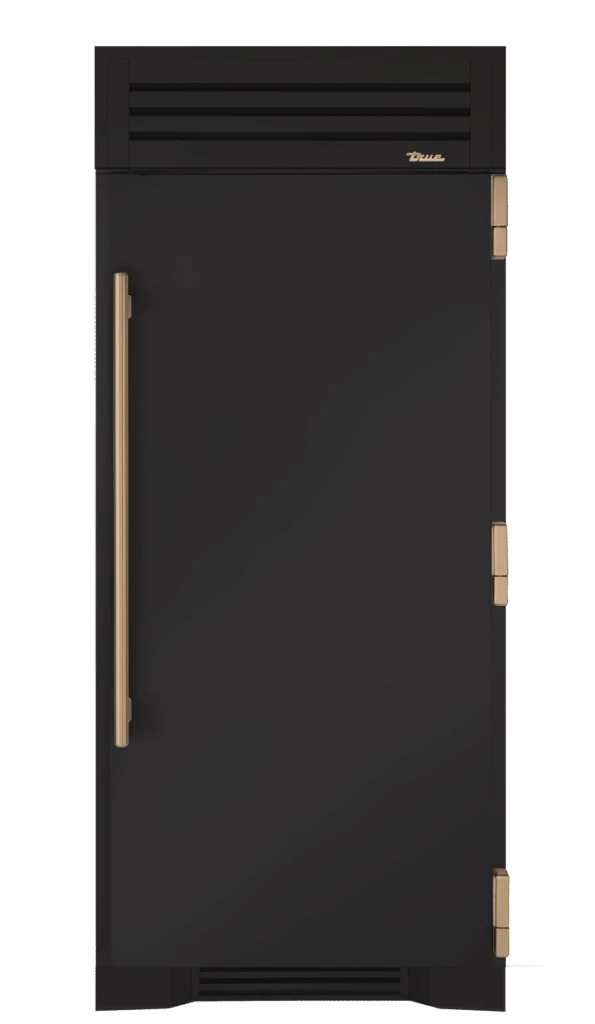 Freezer Column, Right Hinged, Ultra Matte Black, Gold Hardware TR36FRZRSSIMC085H08