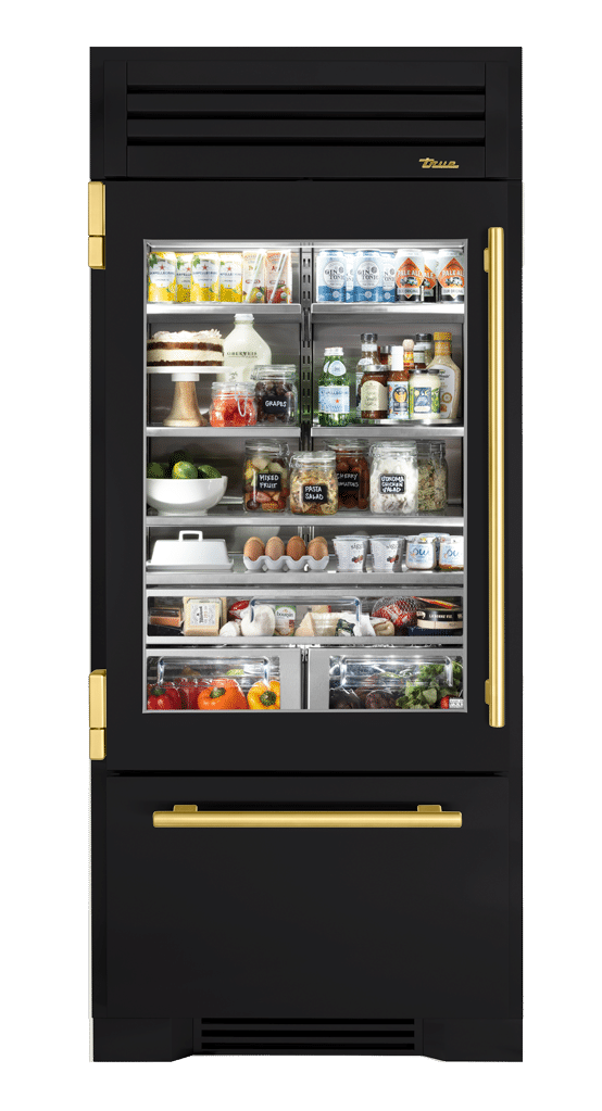 Refrigerator with Bottom Freezer, Left Hinged, Matte Black, Brass Hardware TR36RBFLSGA027H01