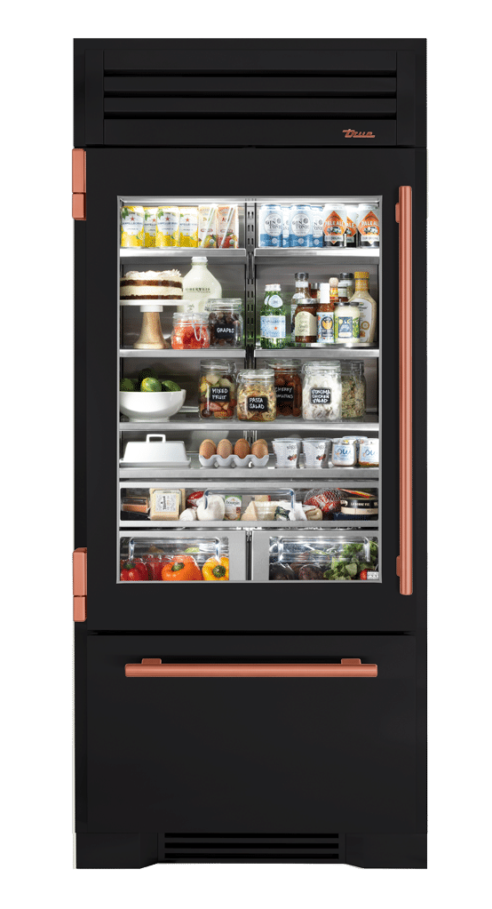 Refrigerator with Bottom Freezer, Left Hinged, Matte Black, Copper Hardware TR36RBFLSGA027H03