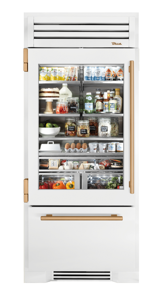 Refrigerator with Bottom Freezer, Left Hinged, Matte White, Gold Hardware TR36RBFLSGA030H08