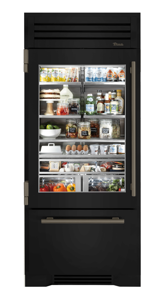 Refrigerator with Bottom Freezer, Left Hinged, Gloss Black, Pewter Hardware TR36RBFLSGA044H05