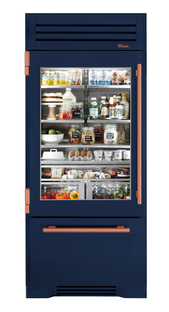 Refrigerator with Bottom Freezer, Left Hinged, Cobalt, Copper Hardware TR36RBFLSGA078H03