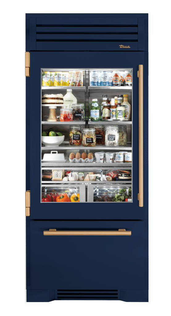Refrigerator with Bottom Freezer, Left Hinged, Cobalt, Gold Hardware TR36RBFLSGA078H08