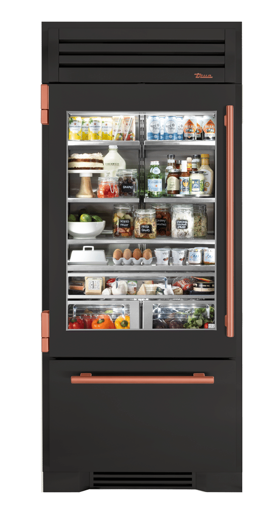 Refrigerator with Bottom Freezer, Left Hinged, Ultra Matte Black, Copper Hardware TR36RBFLSGA085H03