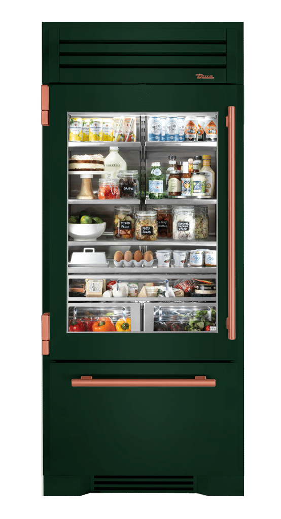 Refrigerator with Bottom Freezer, Left Hinged, Emerald, Copper Hardware TR36RBFLSGA086H03