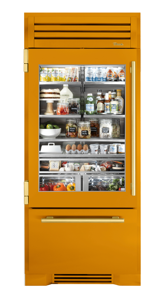 Refrigerator with Bottom Freezer, Left Hinged, Saffron, Brass Hardware TR36RBFLSGA103H01
