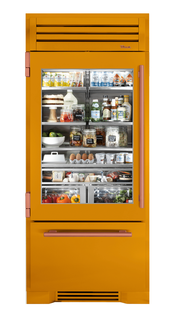 Refrigerator with Bottom Freezer, Left Hinged, Saffron, Copper Hardware TR36RBFLSGA103H03