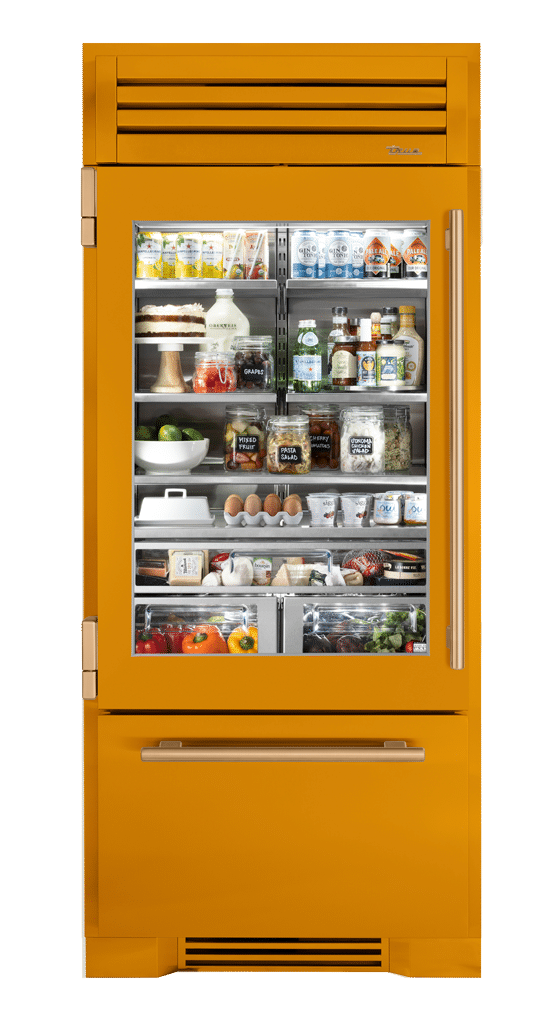 Refrigerator with Bottom Freezer, Left Hinged, Saffron, Gold Hardware TR36RBFLSGA103H08