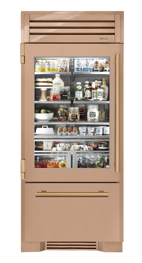 Refrigerator with Bottom Freezer, Left Hinged, Champagne, Gold Hardware TR36RBFLSGA179H08
