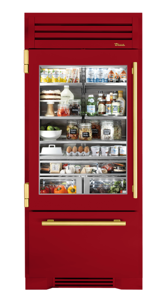 Refrigerator with Bottom Freezer, Left Hinged, Crimson, Brass Hardware TR36RBFLSGA193H01