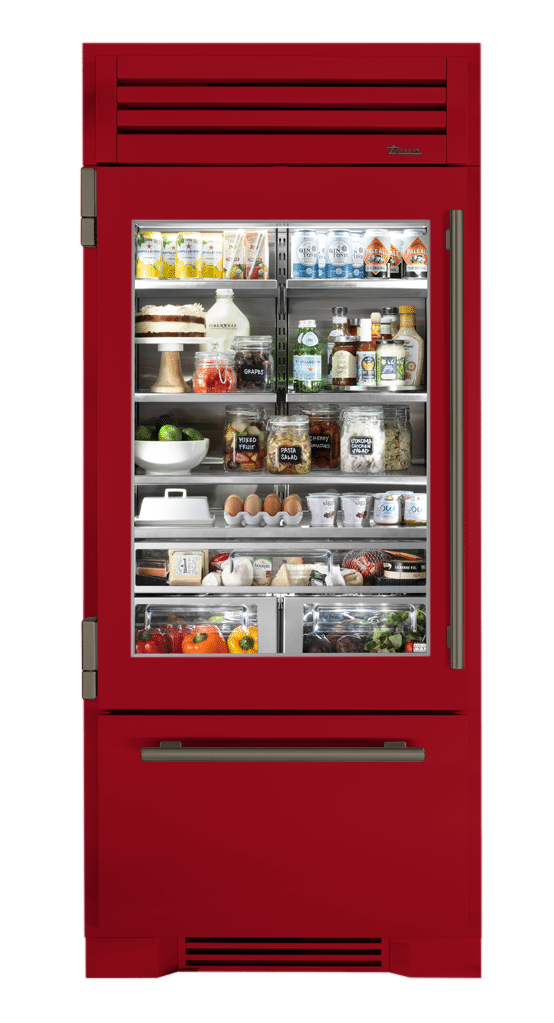 Refrigerator with Bottom Freezer, Left Hinged, Crimson, Pewter Hardware TR36RBFLSGA193H05